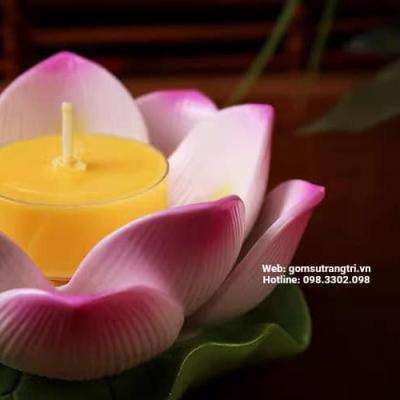 ĐẾ NẾN HOA SEN CÚNG DƯỜNG BÀY BAN THỜ PHẬT